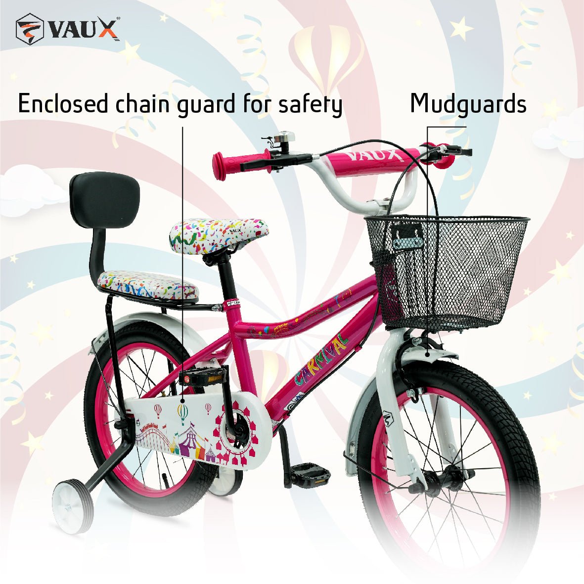 VAUX Carnival Kids Bike 16 Inch - Dark Pink - Marah Kids