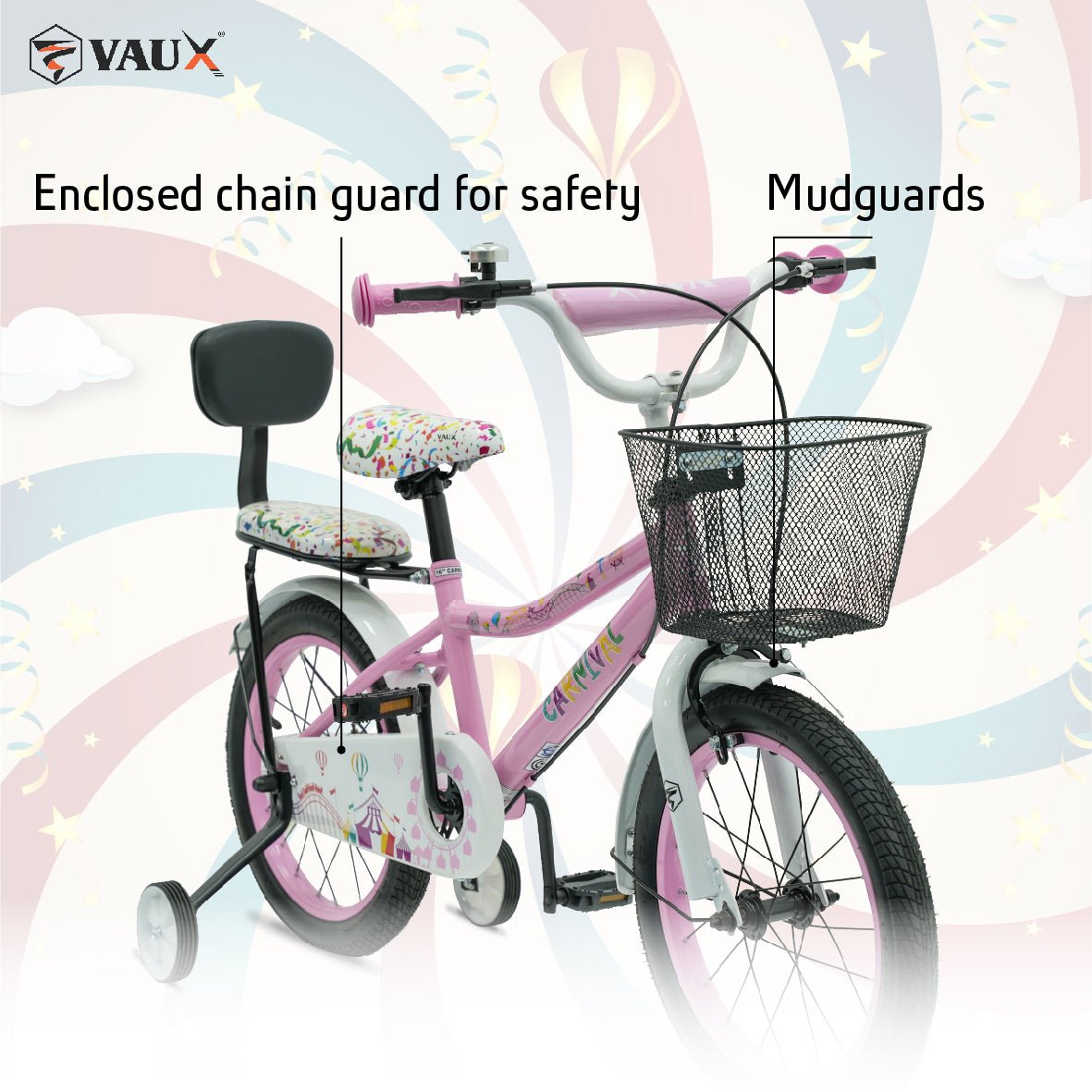VAUX Carnival Kids Bike 16 Inch - Light Pink - Marah Kids