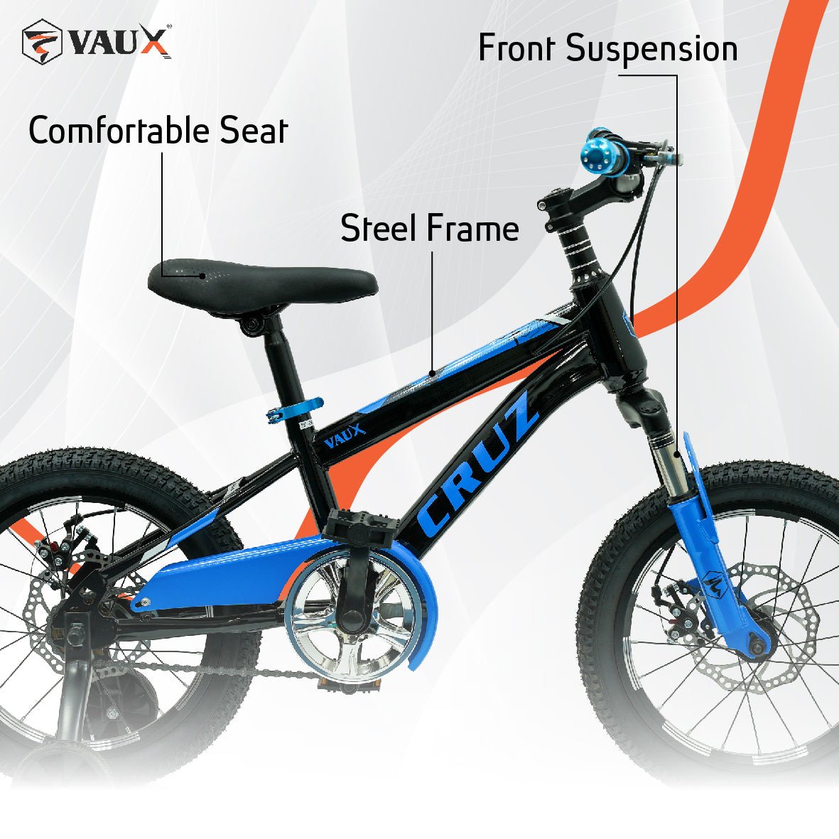 VAUX Cruz Kids Bike 16 Inch - Blue - Marah Kids