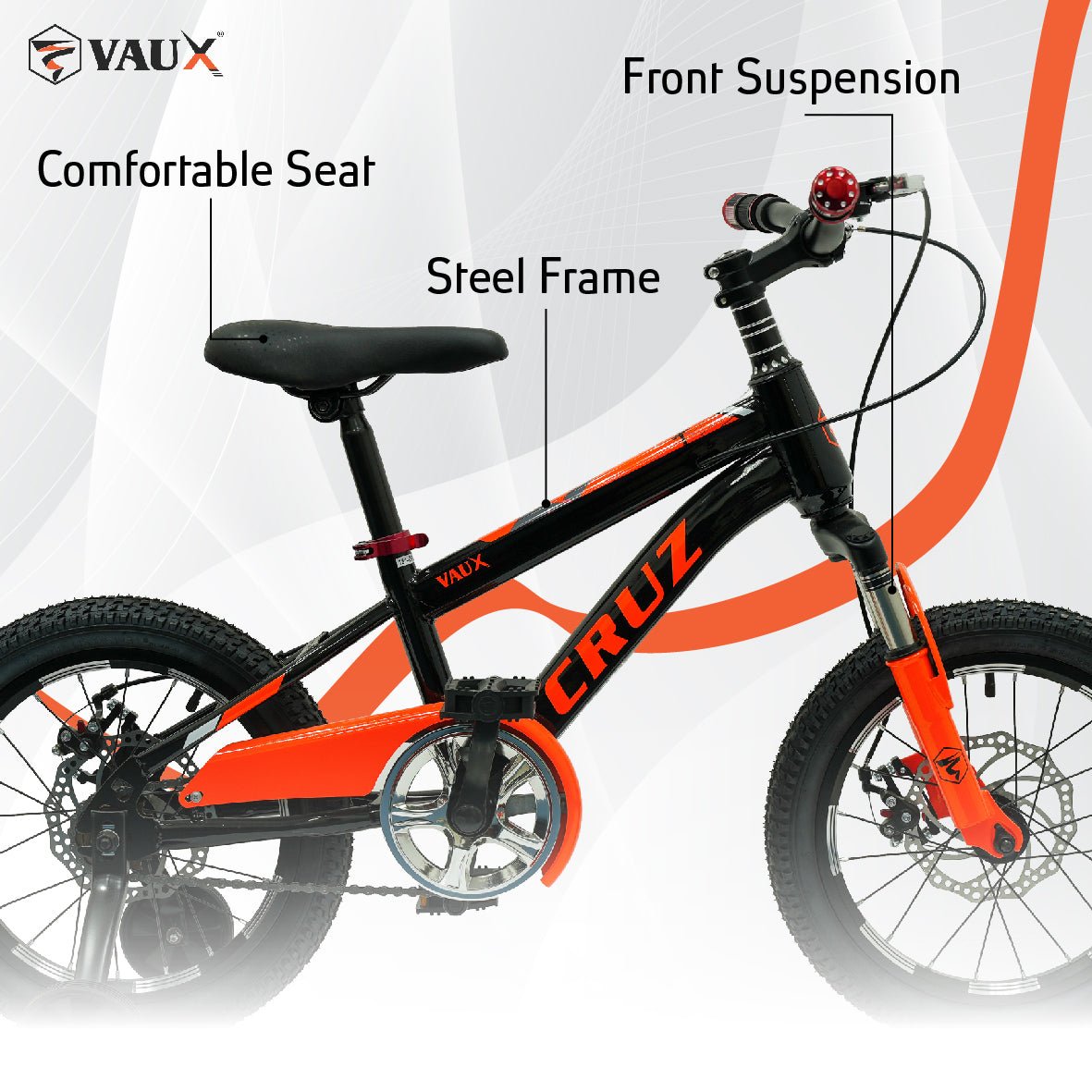 VAUX Cruz Kids Bike 16 Inch - Orange - Marah Kids