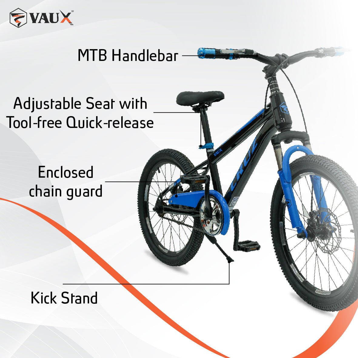 VAUX Cruz Kids Bike 20 Inch - Blue - Marah Kids
