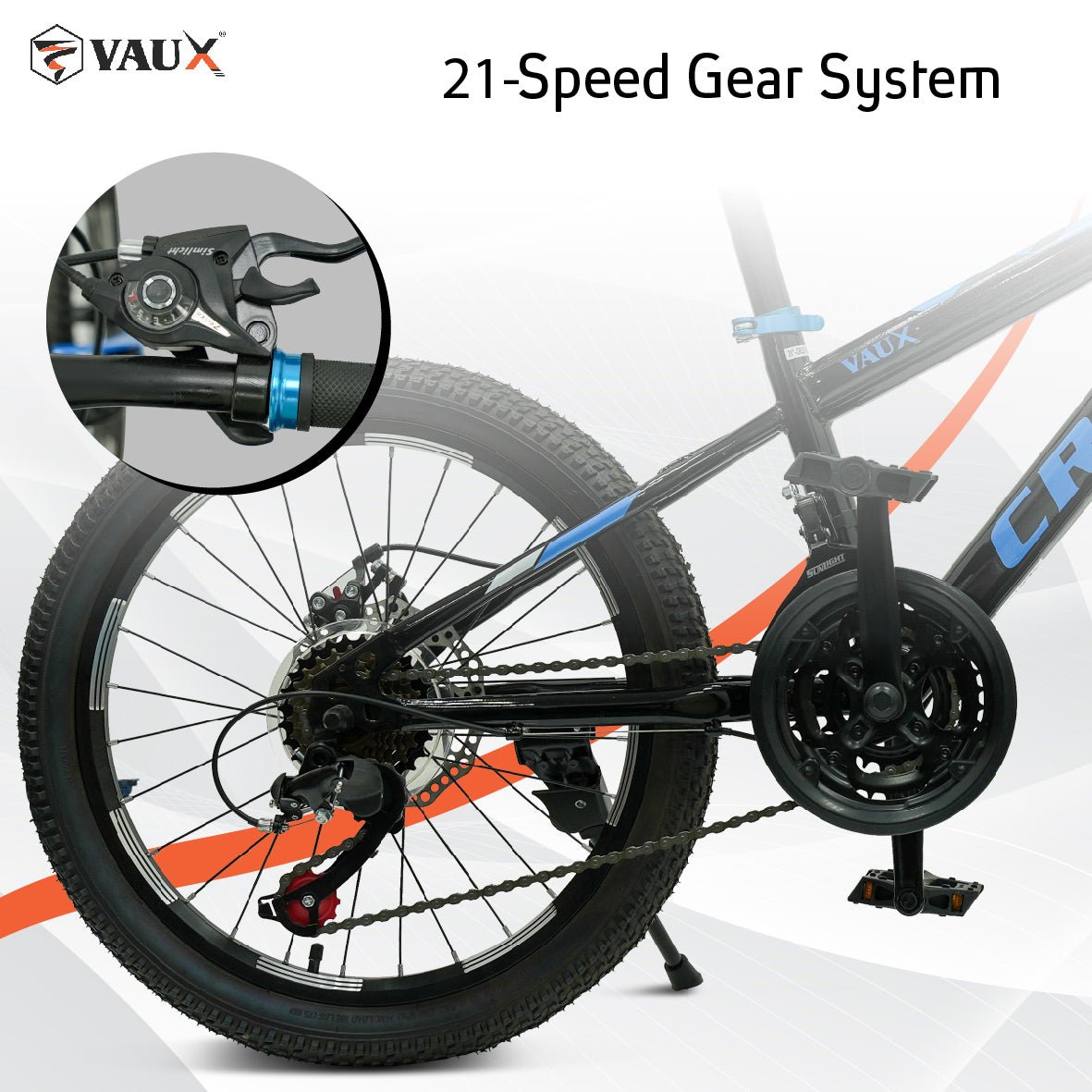 Vaux Cruz Kids Bike 20 Inch 21 Speed - Blue - Marah Kids