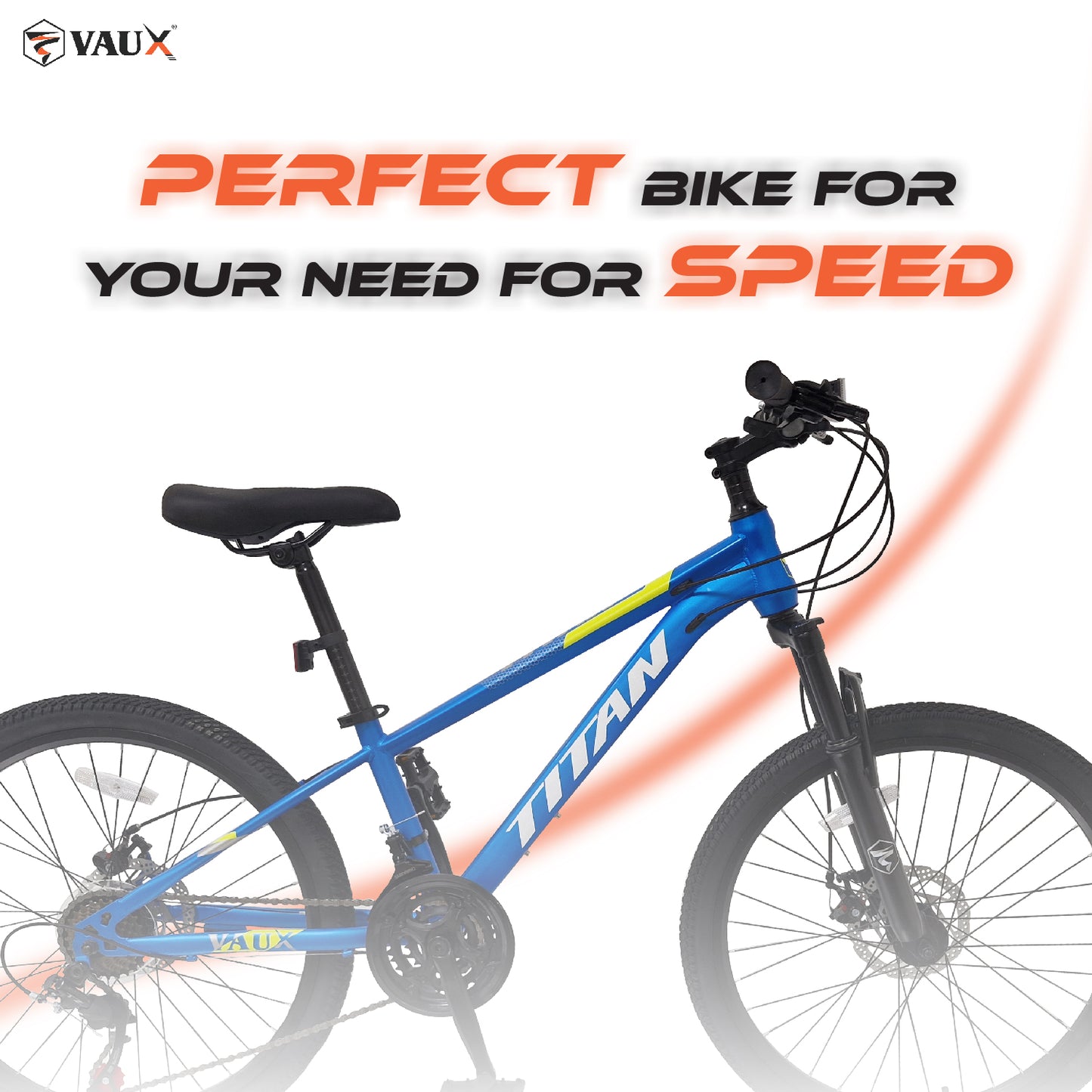 VAUX Titan 21 Speed Mountain Bike - Blue - 24" - Marah Kids