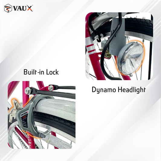 VAUX Comfort 26" City Bike - Pink - Marah Kids