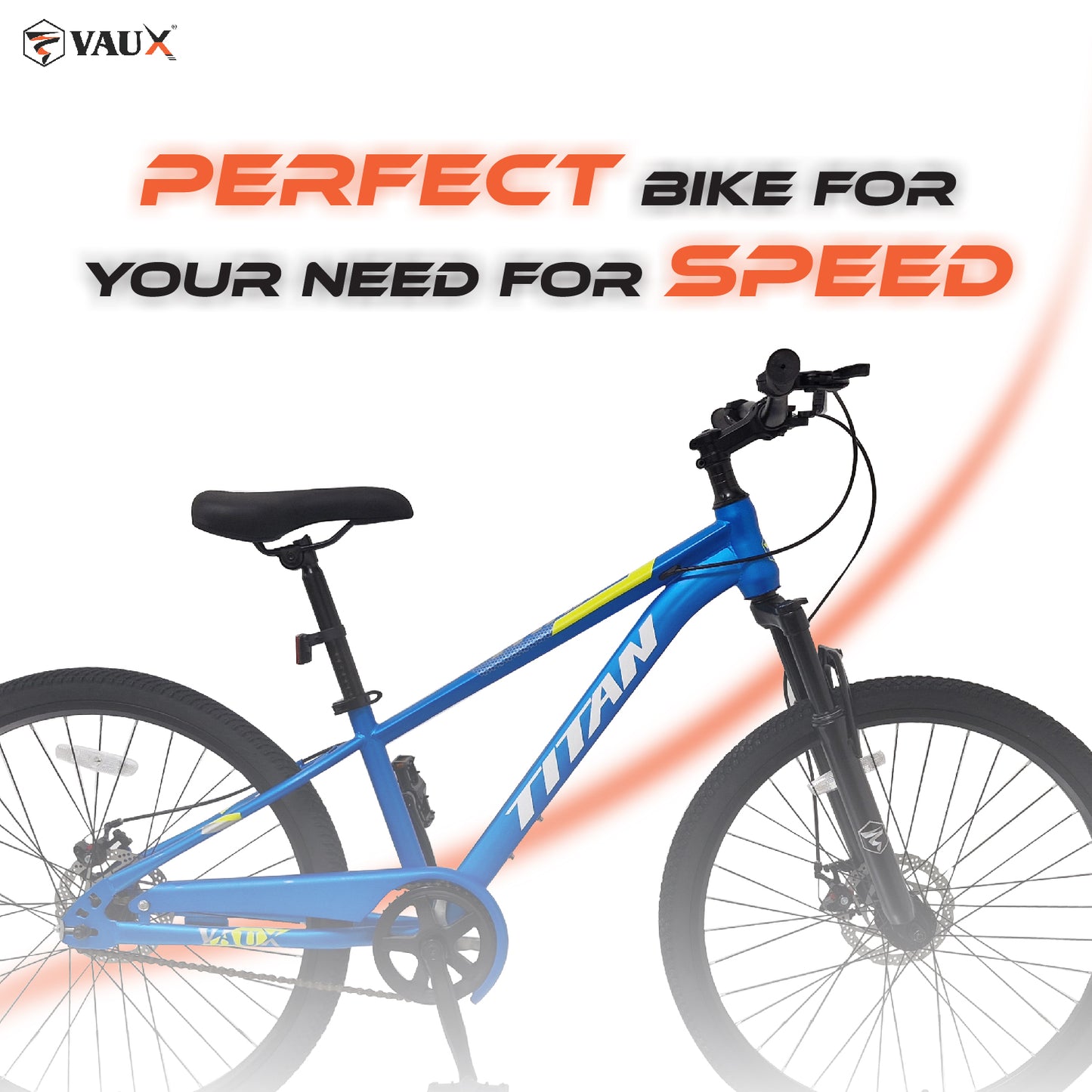 VAUX Titan Single Speed Mountain Bike - Black - 26" - Marah Kids