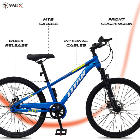 VAUX Titan Single Speed Mountain Bike - Grey - 26" - Marah Kids