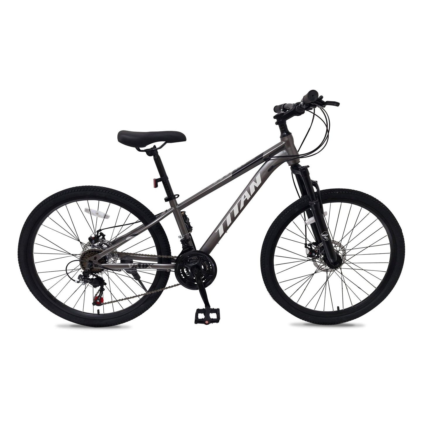 VAUX Titan 21 Speed Mountain Bike - Grey - 26" - Marah Kids