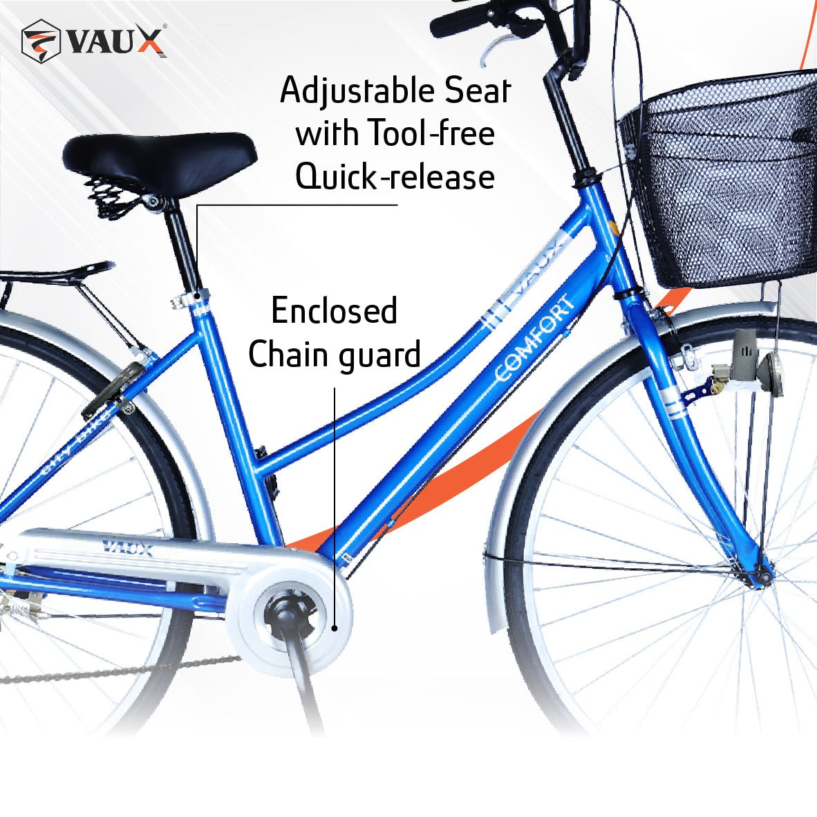 VAUX Comfort City Bike 26" 6 Speed - Blue - Marah Kids