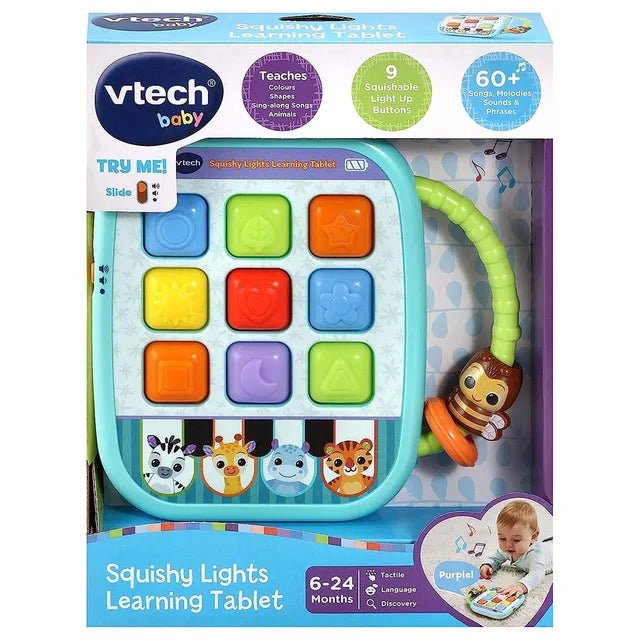 VTech Baby Squishy Lights Learning Tablet, Sensory Toy with Lights, Colours & Sounds, for Boys & Girls 6, 12, 24 + months, English Version - Marah Kids