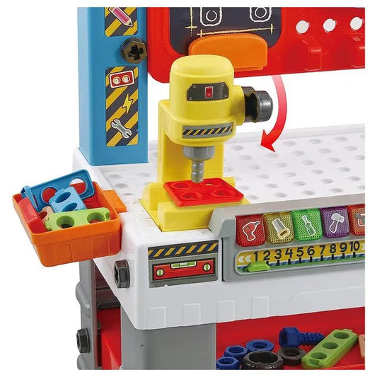 VTech My Busy Workbench, Interactive Toddler Toy, Pretend Play Tools, 100+ Pieces, Lights, Music & Sounds, Kids Gifts 3, 4, 5 + Years, English Version - Marah Kids