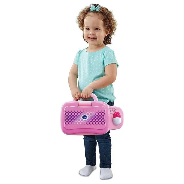 VTech Toddler Tech Laptop, Pink Interactive Educational Computer Toy, 20 Games for Pre - School Children, Learn Alphabet, Letters, Shapes, Numbers, Music & French, Kids 2, 3, 4 + Years, English Version - Marah Kids
