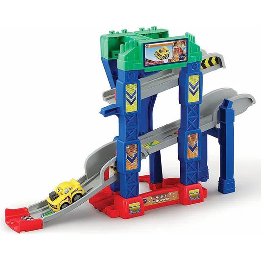 VTech Toot Drivers 4 - in - 1 Raceway, Toy Car racing Track for Boys and Girls, Car Tracks for Kids with Lights and Sounds, Musical Toy Race Track for Children Aged 1 to 5 Years, English Version - Marah Kids