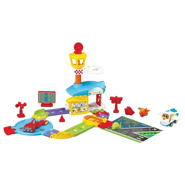 VTech Toot Drivers Airport, Car Tracks for Kids with Lights and Sounds, Musical Toy, Suitable for Boys & Girls 12 Months, 2, 3, 4 + Years, English Version - Marah Kids