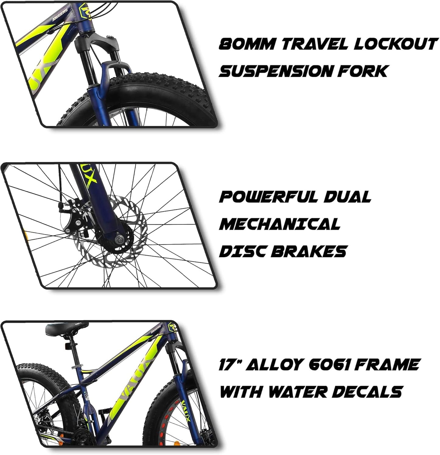 VAUX Joggers 26" Fat Mountain Bike - Grey - Marah Kids
