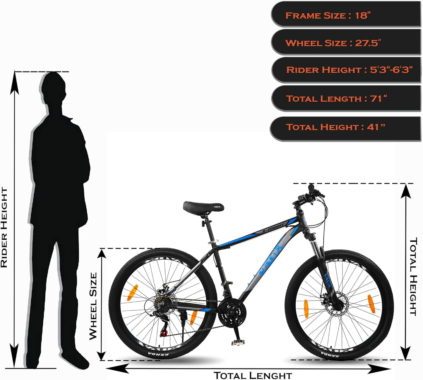 VAUX X - Mount 27.5" Mountain Bike - Black - Marah Kids