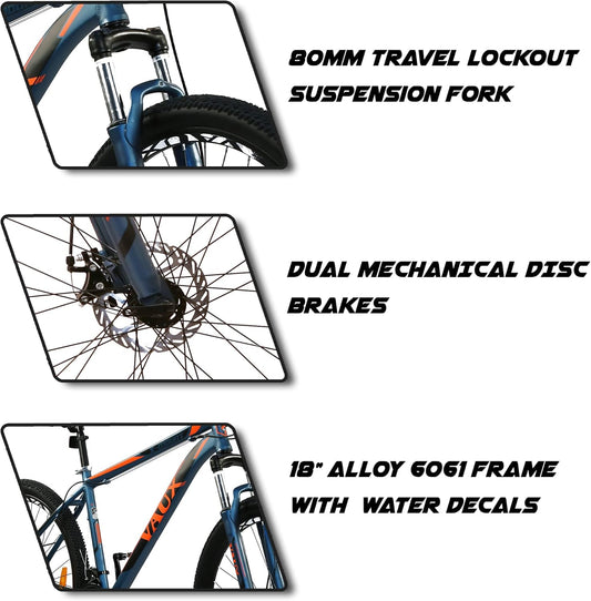 VAUX X - Mount 27.5" Mountain Bike - Blue - Marah Kids