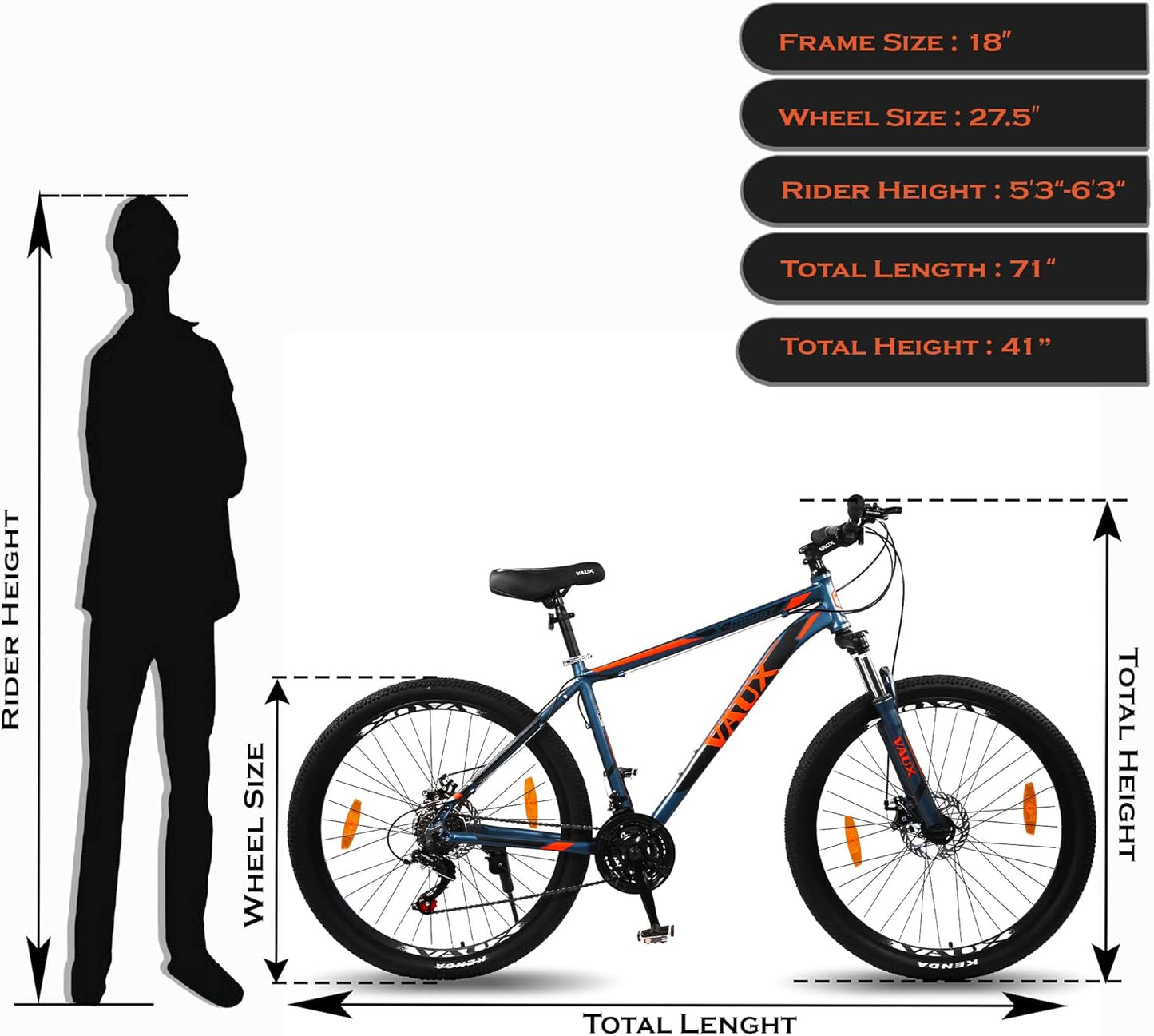 VAUX X - Mount 27.5" Mountain Bike - Blue - Marah Kids