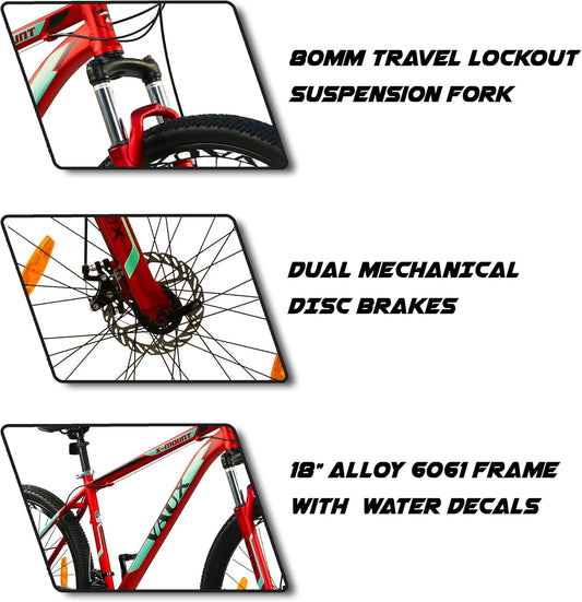 VAUX X - Mount 27.5" Mountain Bike - Red - Marah Kids