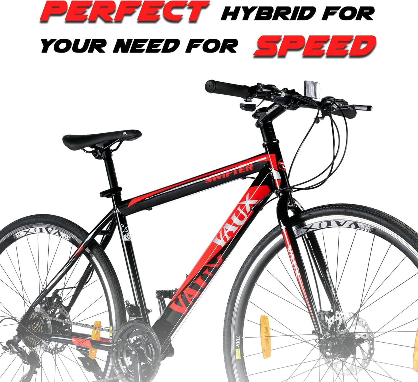 VAUX Swifter Hybrid Road Bike 700C - Black - Marah Kids