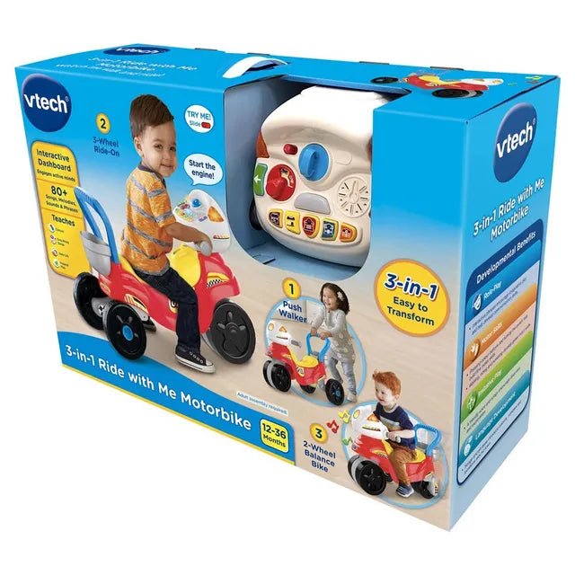 Vtech 3 - in - 1 Ride with Me Motorbike - Marah Kids