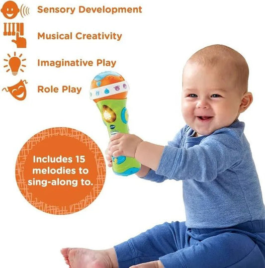 Vtech Toddler Microphone – Early Learning Music Toy with Voice Effects, Lights & Animal Sounds | Developmental Fun for Boys & Girls Ages 1 to 3 - Marah Kids