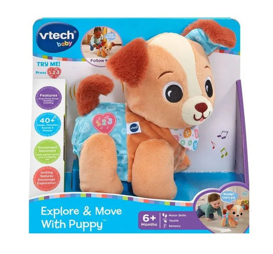 VTech Walking & Singing Plush Puppy Toy with Light - Up Button for Babies (6+ Months) - Marah Kids