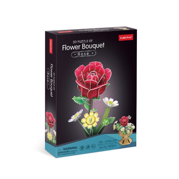 CUBIC FUNun 3D Puzzle Rose Flower Bouquet 120pieces - Marah Kids