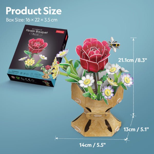 CUBIC FUNun 3D Puzzle Rose Flower Bouquet 120pieces - Marah Kids