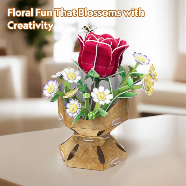 CUBIC FUNun 3D Puzzle Rose Flower Bouquet 120pieces - Marah Kids