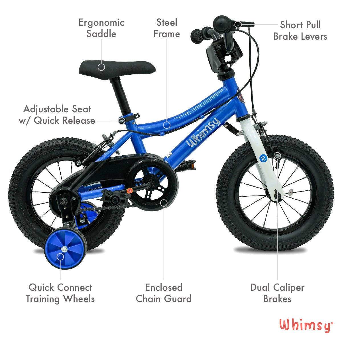 Whimsy Wheels Classic 12" Kids Bike - Blue - Marah Kids