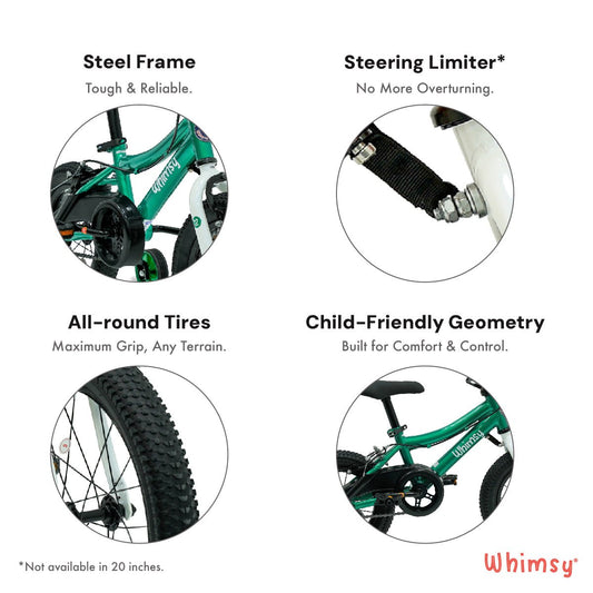 Whimsy Wheels Classic 12" Kids Bike - Green - Marah Kids