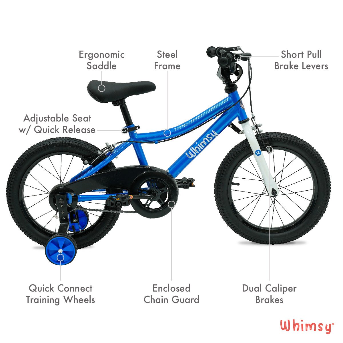 Whimsy Wheels Classic 16" Kids Bike - Blue - Marah Kids