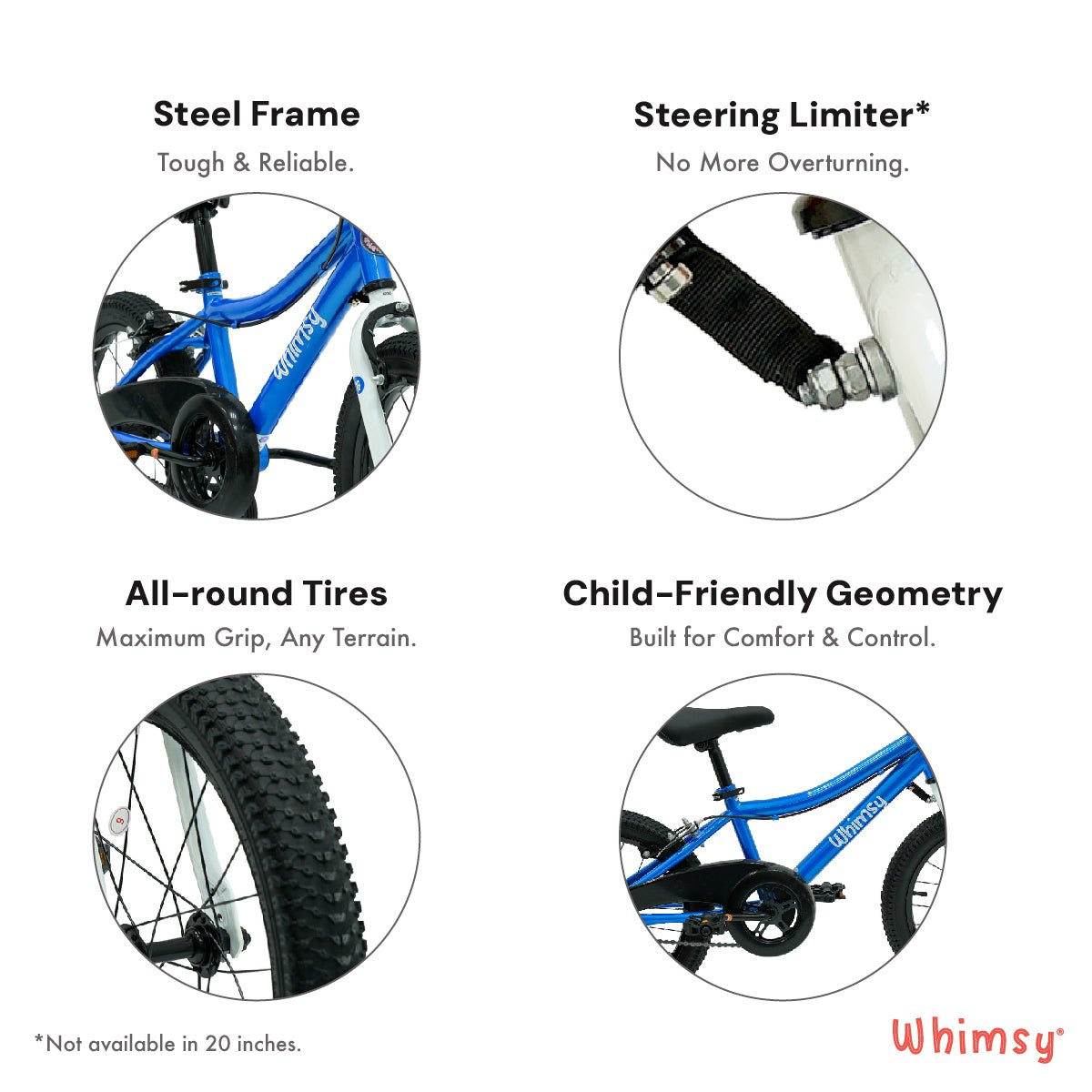 Whimsy Wheels Classic 16" Kids Bike - Blue - Marah Kids