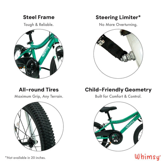 Whimsy Wheels Classic 16" Kids Bike - Green - Marah Kids