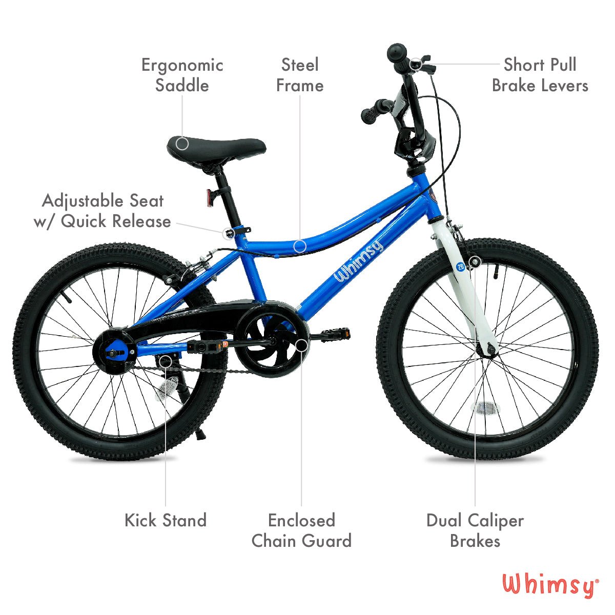 Whimsy Wheels Classic 20" Kids Bike - Blue - Marah Kids