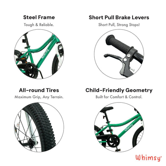 Whimsy Wheels Classic 20" Kids Bike - Green - Marah Kids