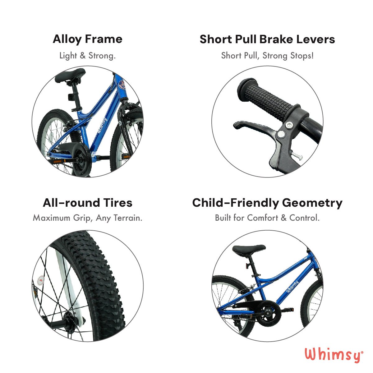 Whimsy Wheels Pro Aluminum 20" Kids Bike - Blue - Marah Kids