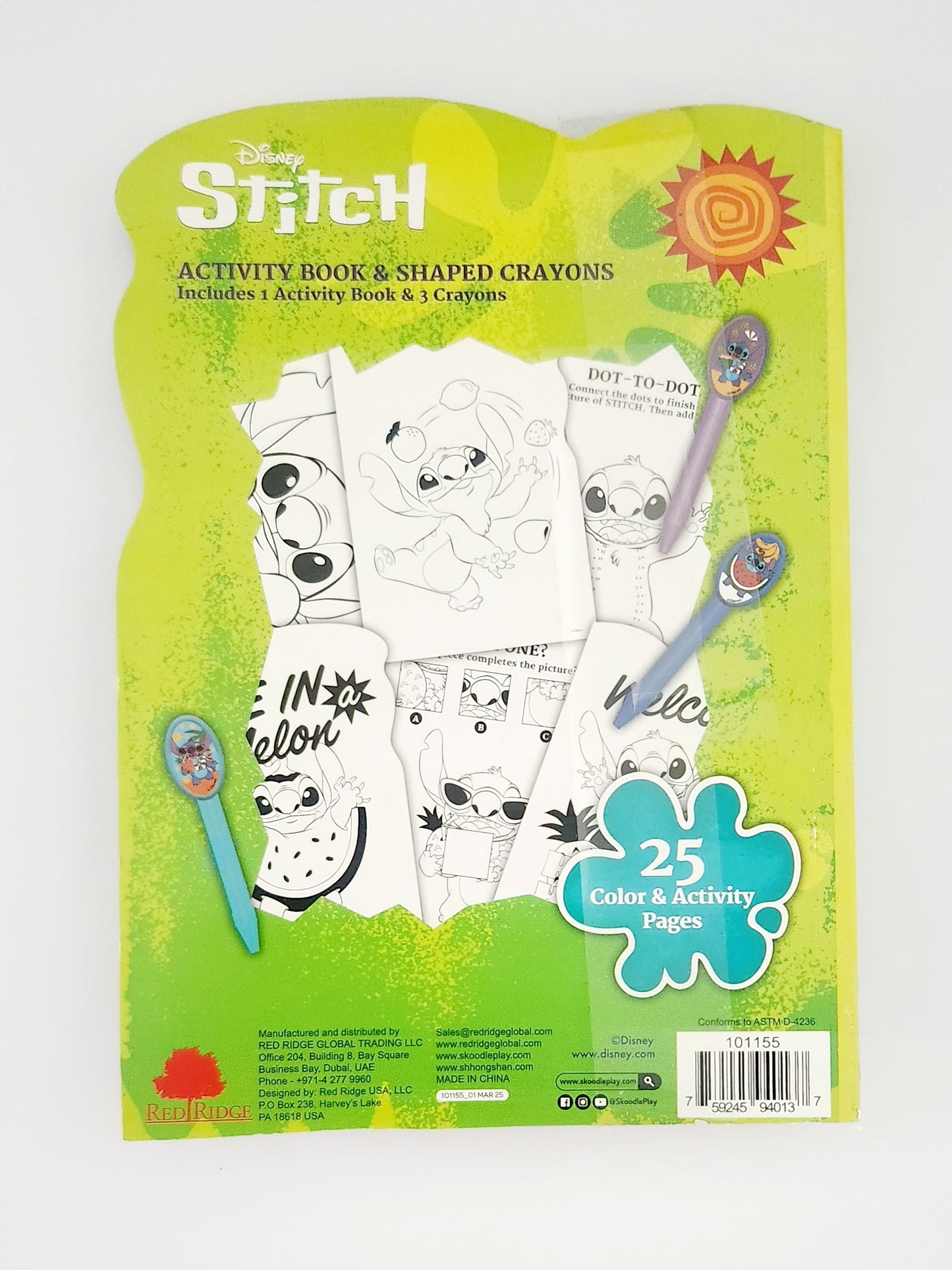 Disney Stitch Activity Book And Shaped Crayons