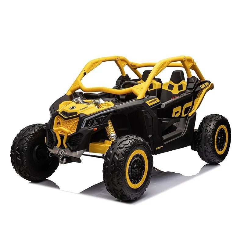 Can Am Maverick 24V Electric Ride - On Buggy - Yellow: LED, Remote, MP3, EVA Wheels - Marah Kids