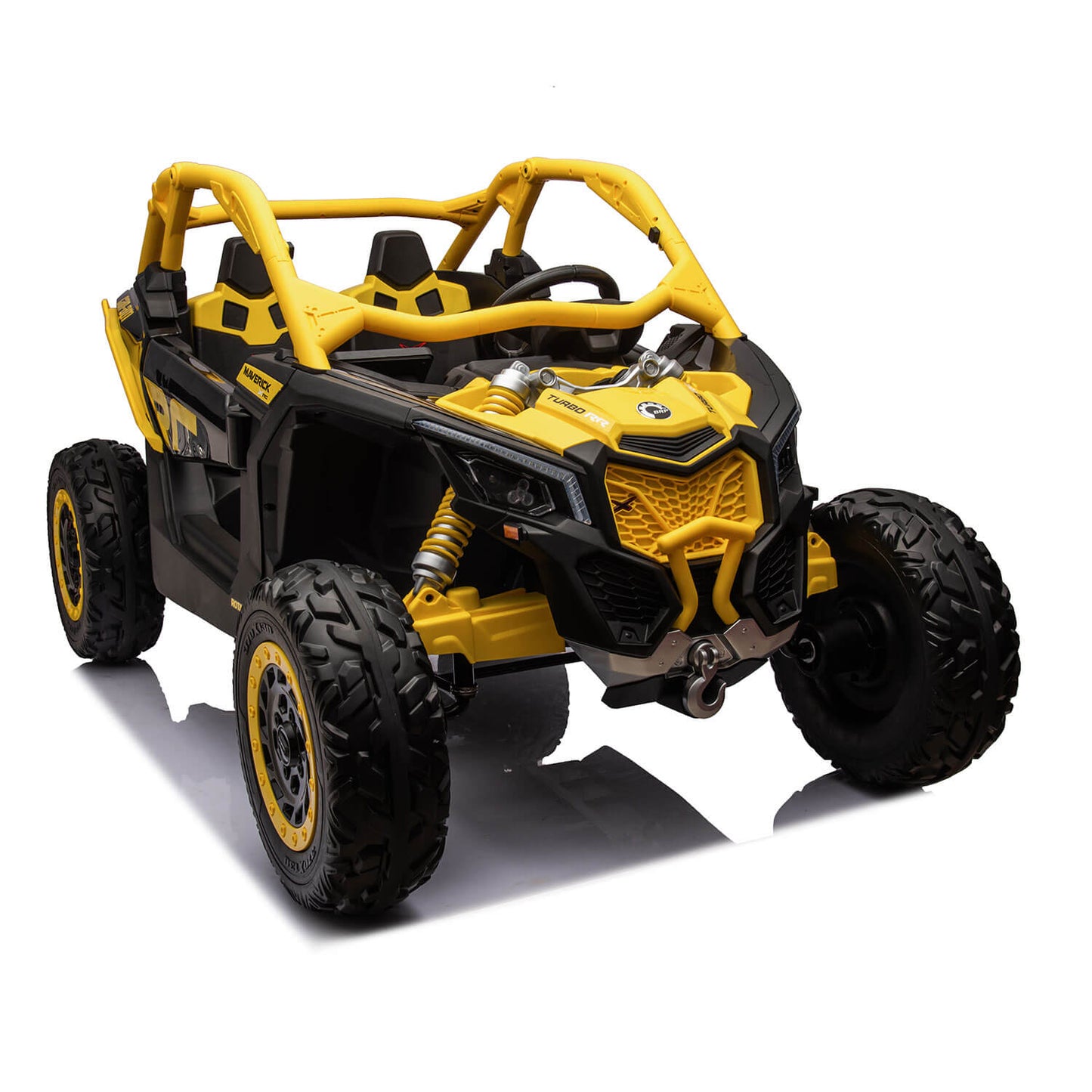Can Am Maverick 24V Electric Ride - On Buggy - Yellow: LED, Remote, MP3, EVA Wheels - Marah Kids