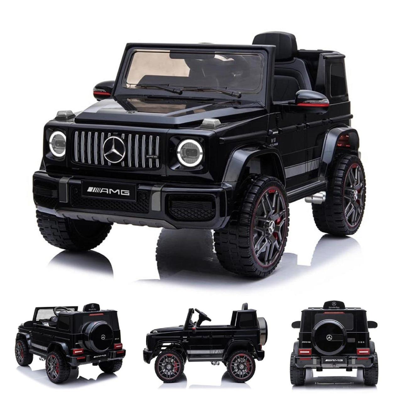 Mercedes G63 Kids Ride On Car - 2 Motor, Eva Wheels, Leather Seats (12V) Premium Version - Black