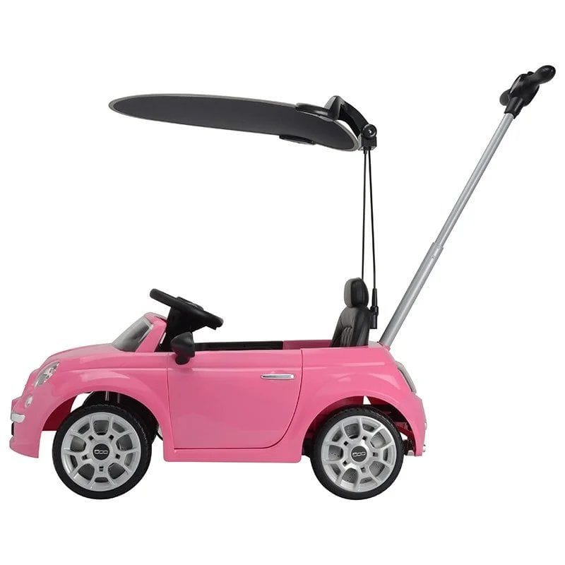 Fiat 500 3in1 handle push car with canopy - Pink - Marah Kids