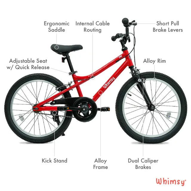 Whimsy Wheels Pro Aluminum 20" Kids Bike - Red