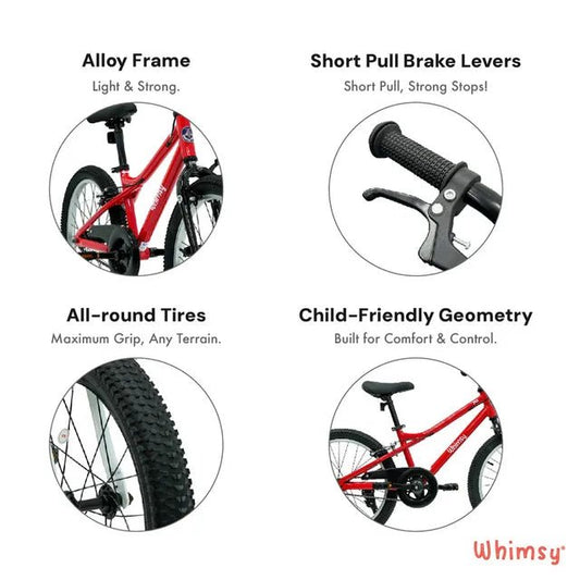 Whimsy Wheels Pro Aluminum 20" Kids Bike - Red - Marah Kids