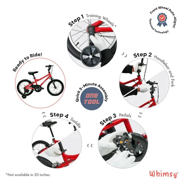 Whimsy Wheels Pro Aluminum 20" Kids Bike - Red - Marah Kids