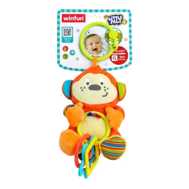 Winfun - Cheeky Chimp Rattle with Rings - Marah Kids