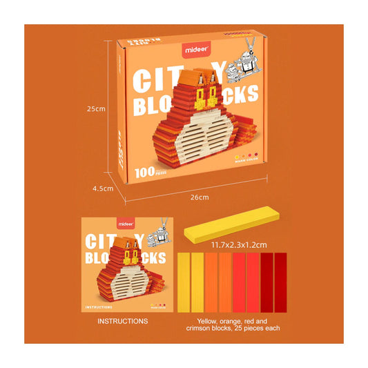 Wooden City Blocks - Warm - Marah Kids