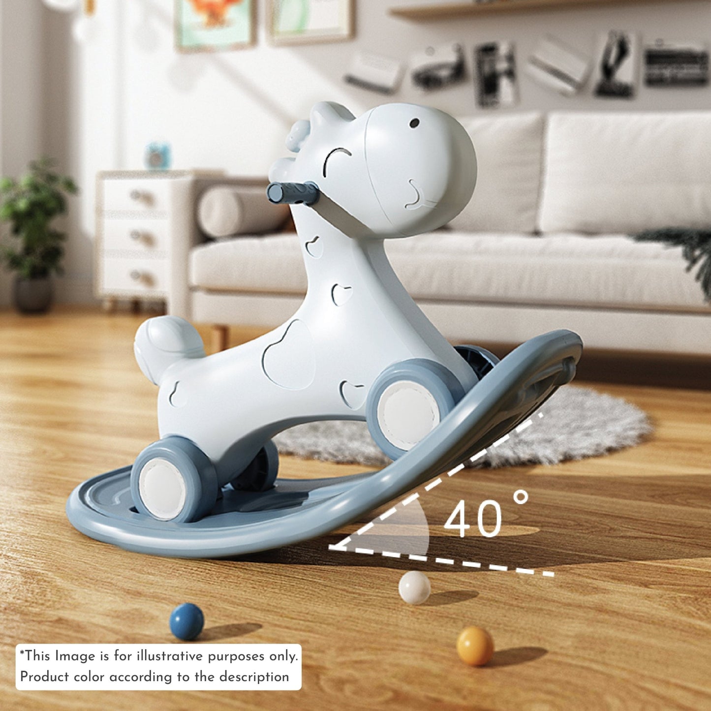 2 - in - 1 Rocking Horse - Blue - Marah Kids