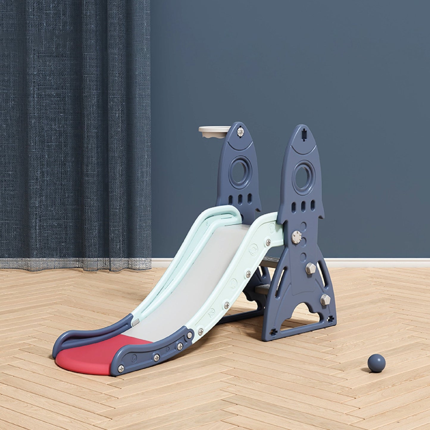 Rocket Slide w/ Basketball Hoop - Marah Kids