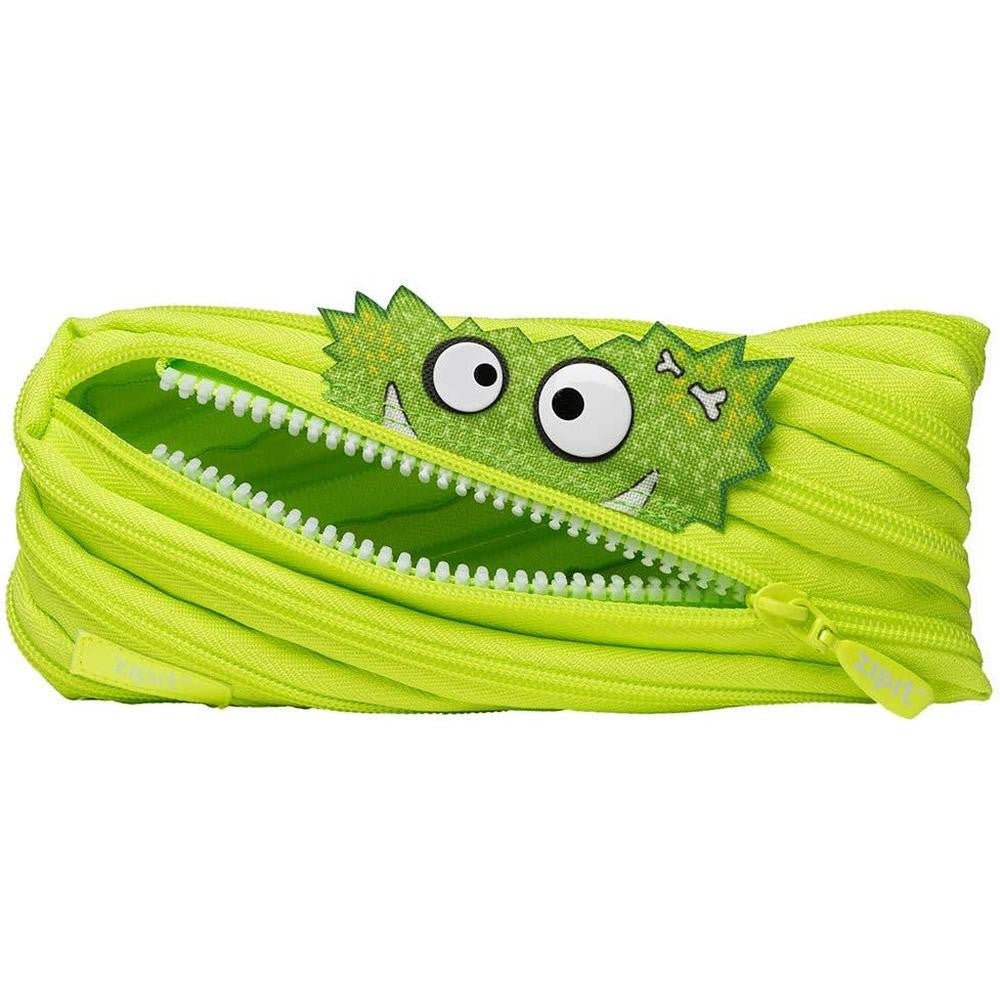 ZIPIT - Monstar Pencil Case for Kids, Cute Pen Pouch Holds Up to 30 Pens, Made of One Long Zipper! (Lime) - Marah Kids